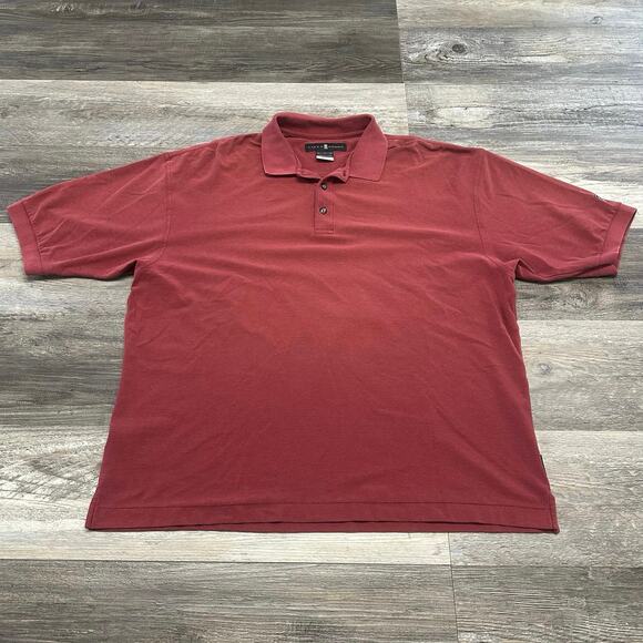 Nike Tiger Woods Polo Shirt Dark Red Mens L Short Sleeve Cotton Golf Dri-Fit - Picture 2 of 8